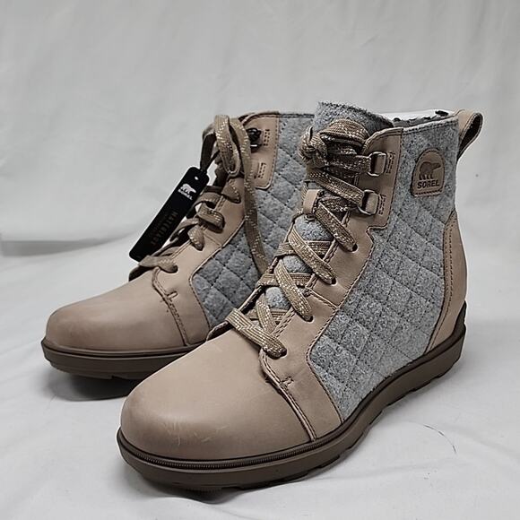 🐨SOREL🐨EVIE 11 NW LACE WOMAN 9.O BOOTIES WATERPROOF OMEGA TAUPE WET SAND NWOB - Picture 2 of 16